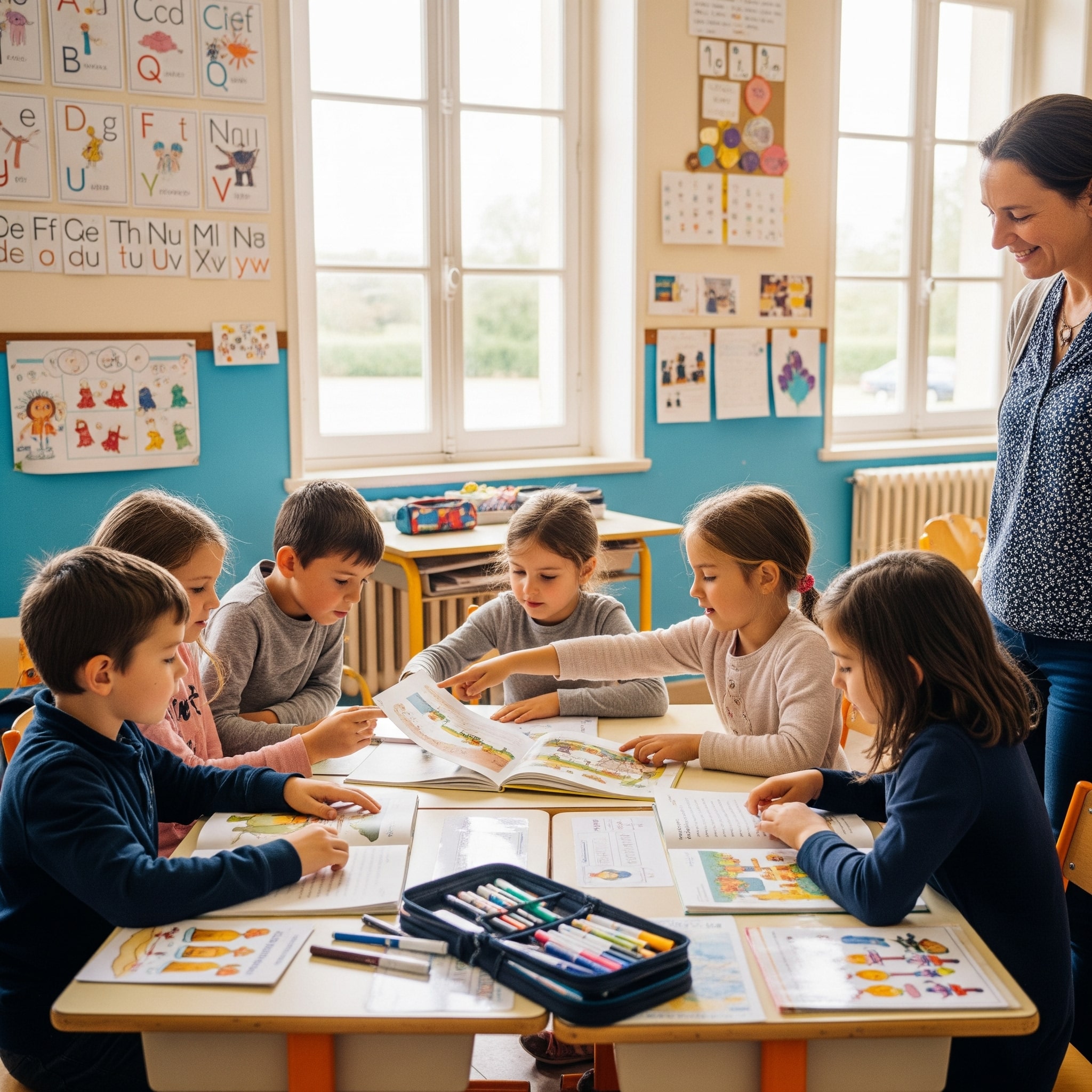 classe d'école leçon de lecture