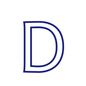Lettre D majuscule script à imprimer et décorer