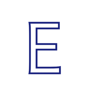 Lettre E majuscule script à imprimer et décorer