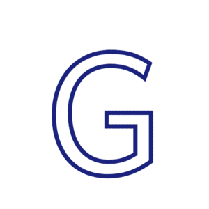 Lettre G majuscule script à imprimer et décorer