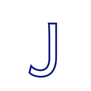 Lettre J majuscule script à imprimer et décorer