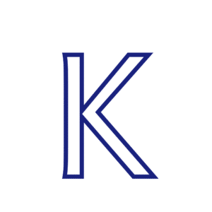 Lettre K majuscule script à imprimer et décorer
