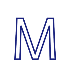 Lettre M majuscule script à imprimer et décorer