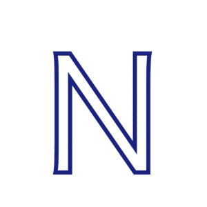 Lettre N majuscule script à imprimer et décorer