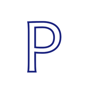 Lettre P majuscule script à imprimer et décorer