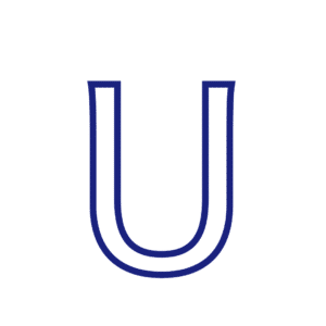 Lettre U majuscule script à imprimer et décorer