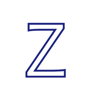 Lettre Z majuscule script à imprimer et décorer