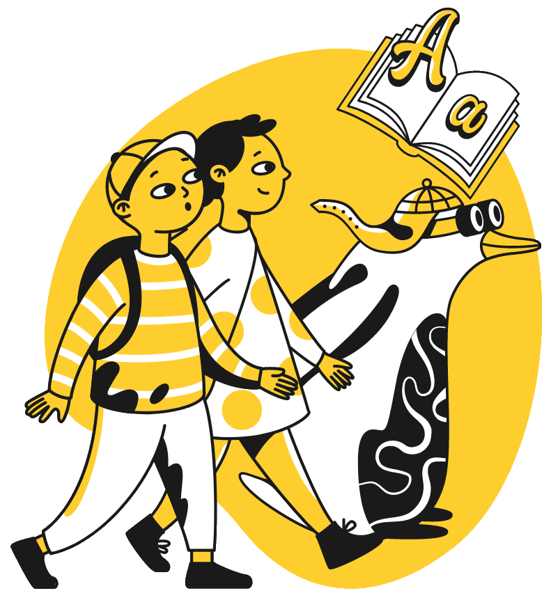 Illustration Max&Tom pour apprendre à lire avec des jeux éducatifs
